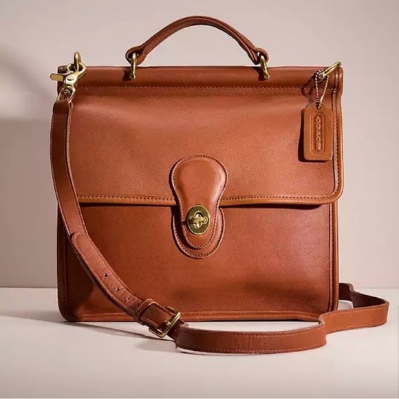 COACH Willis Bag Vintage 9927 Leather Crossbody British Tan Purse Handbag - Picture 5 of 8